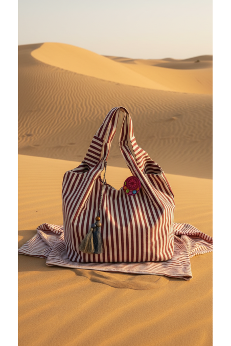 BOLSO RAYAS ROJO