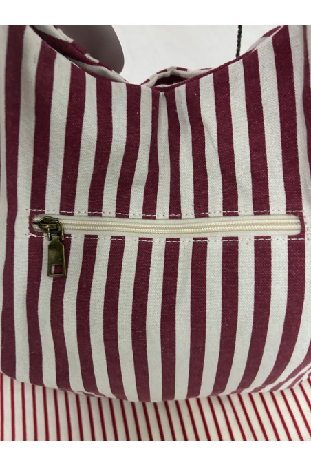 BOLSO RAYAS ROJO