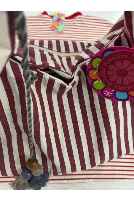 BOLSO RAYAS ROJO