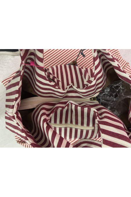 BOLSO RAYAS ROJO