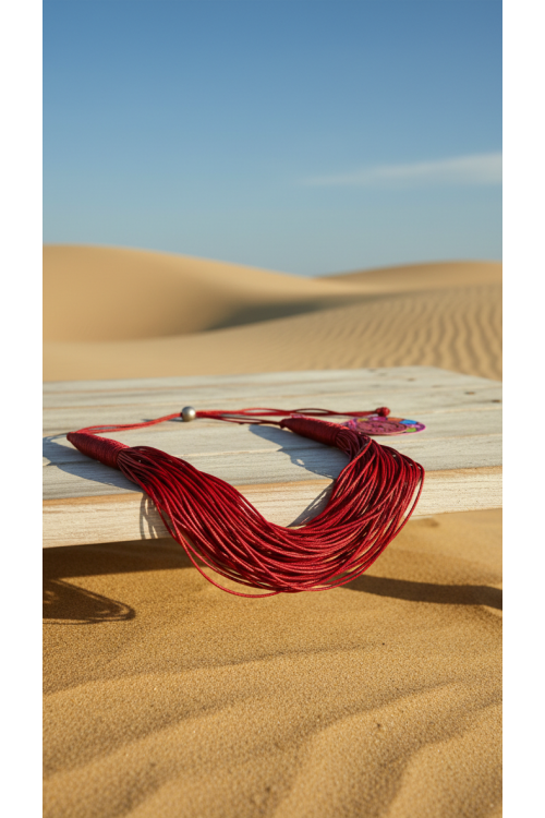COLLAR CORDONES ROJO