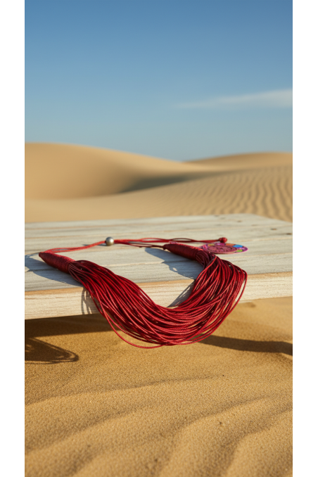 COLLAR CORDONES ROJO