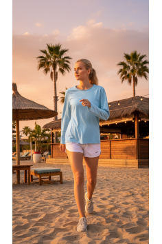 CAMISETA LISA CELESTE