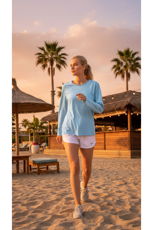 CAMISETA LISA CELESTE