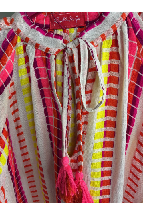 VESTIDO JACQUARD HUESO NARANJA