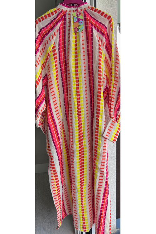 VESTIDO JACQUARD HUESO NARANJA