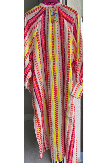 VESTIDO JACQUARD HUESO NARANJA