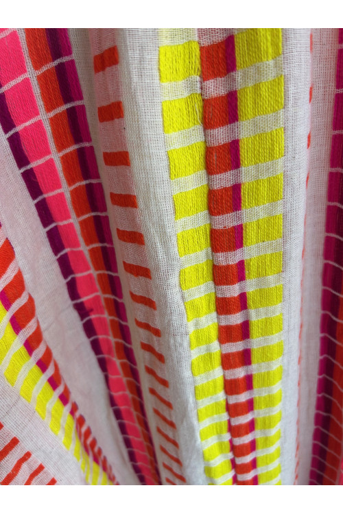 VESTIDO JACQUARD HUESO NARANJA