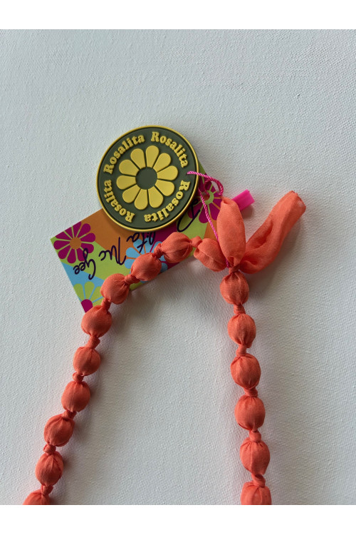 COLLAR BOLAS FLORES NARANJA