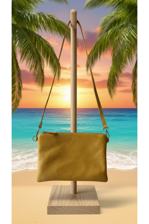 BANDOLERA PIEL AMARILLO