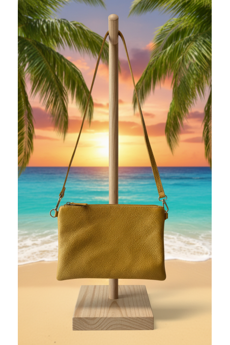 BANDOLERA PIEL AMARILLO