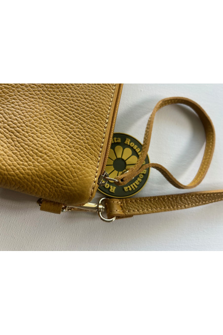 BANDOLERA PIEL AMARILLO