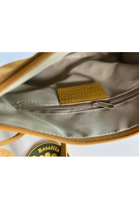 BANDOLERA PIEL AMARILLO