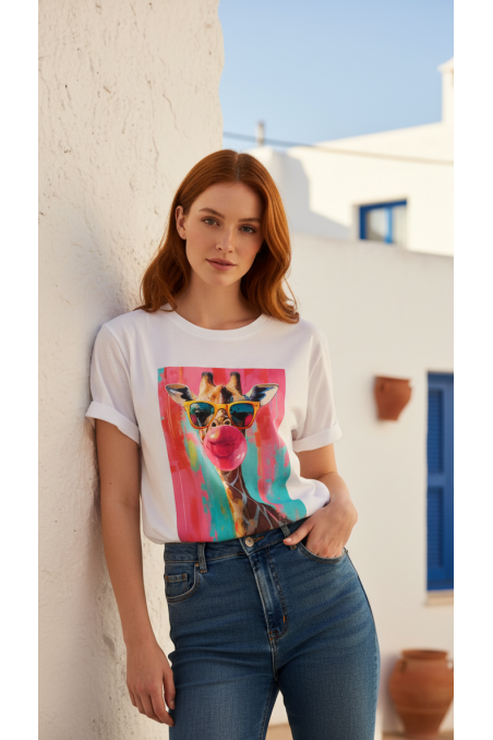 CAMISETA BLANCA JIRAFA