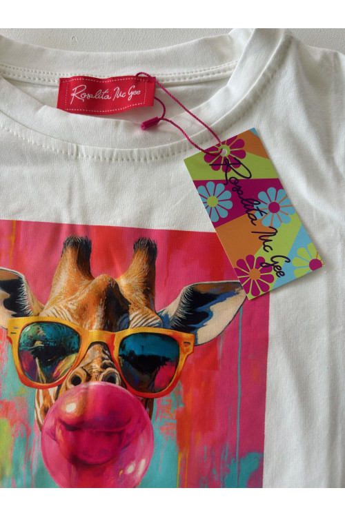CAMISETA BLANCA JIRAFA