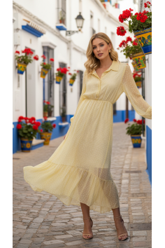 VESTIDO LUNARES AMARILLO