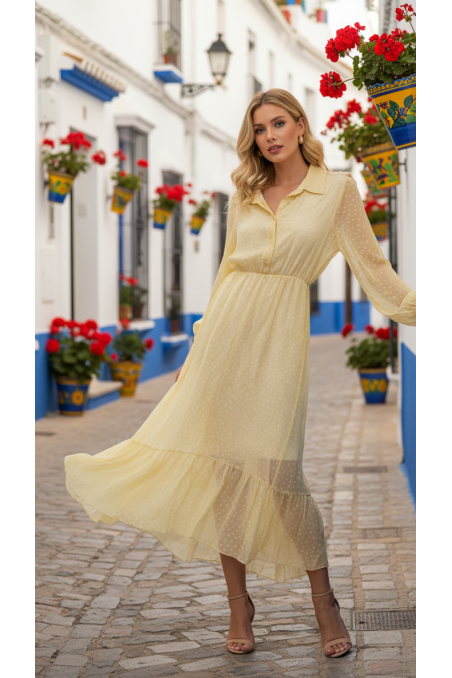VESTIDO LUNARES AMARILLO