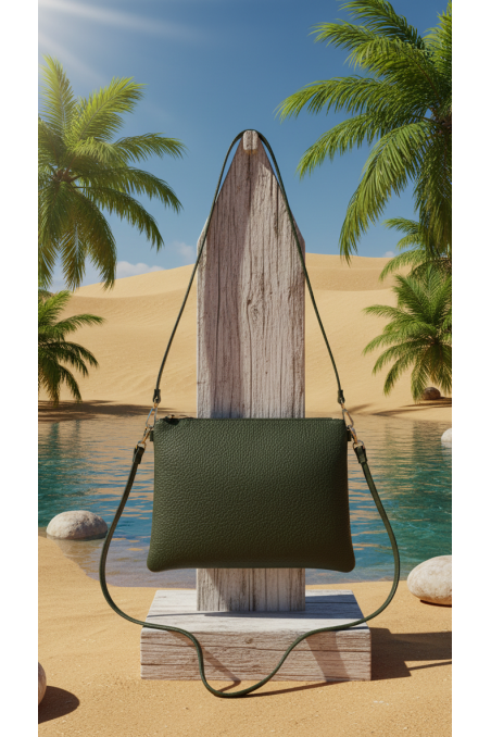 BANDOLERA PIEL VERDE