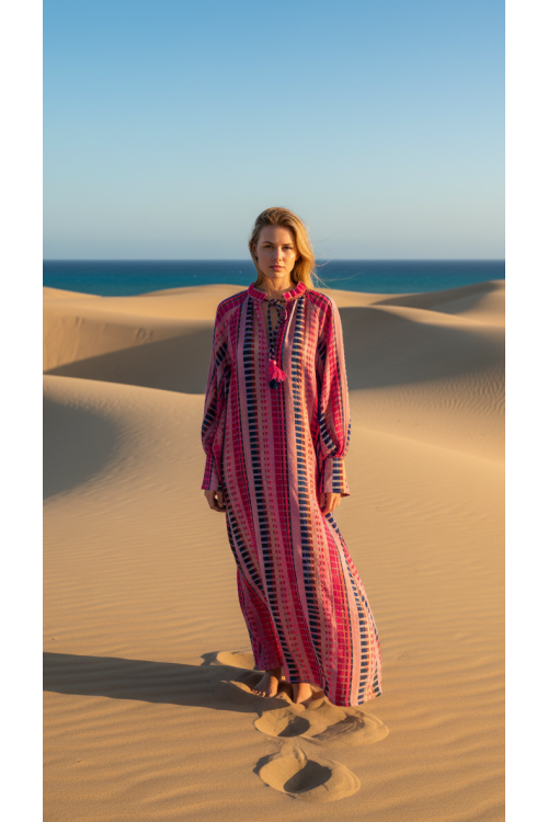 VESTIDO JACQUARD ROSA