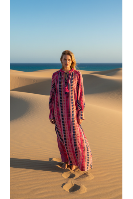 VESTIDO JACQUARD ROSA