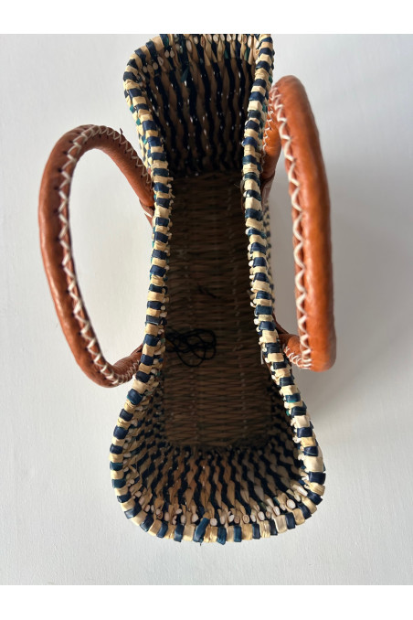 CESTO PEQUEÑO BEIGE AZUL