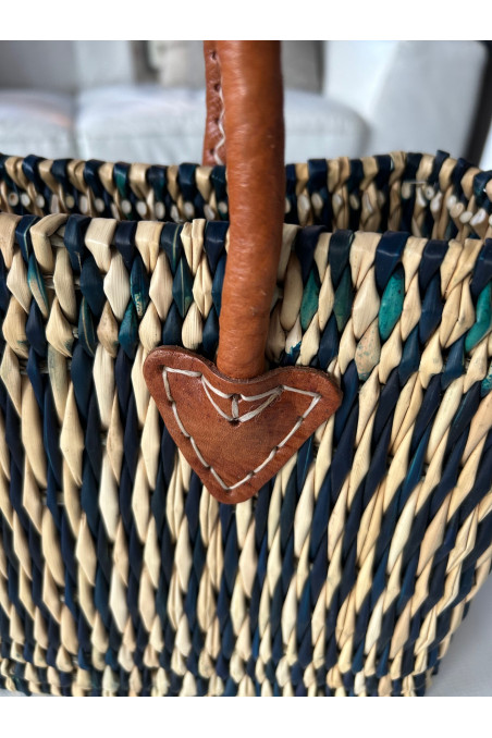 CESTO PEQUEÑO BEIGE AZUL