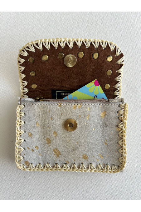 CARTERITA PIEL TACHUELAS BEIGE