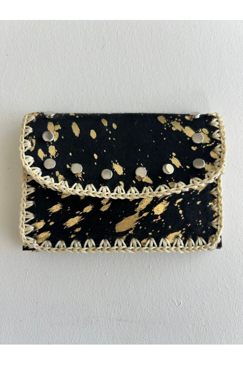 CARTERITA PIEL TACHUELAS NEGRA