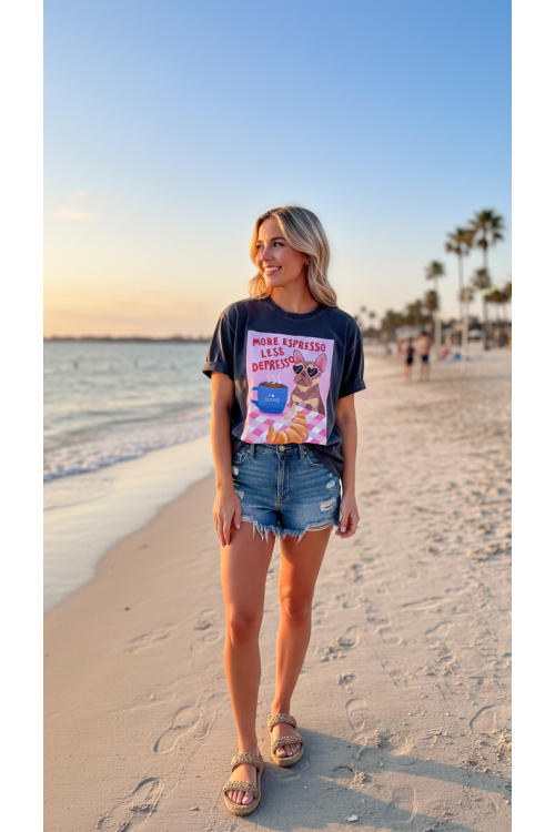 CAMISETA NEGRA CAFÉ