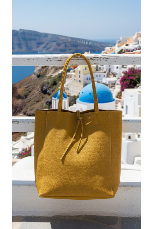 BOLSO PIEL AMARILLO