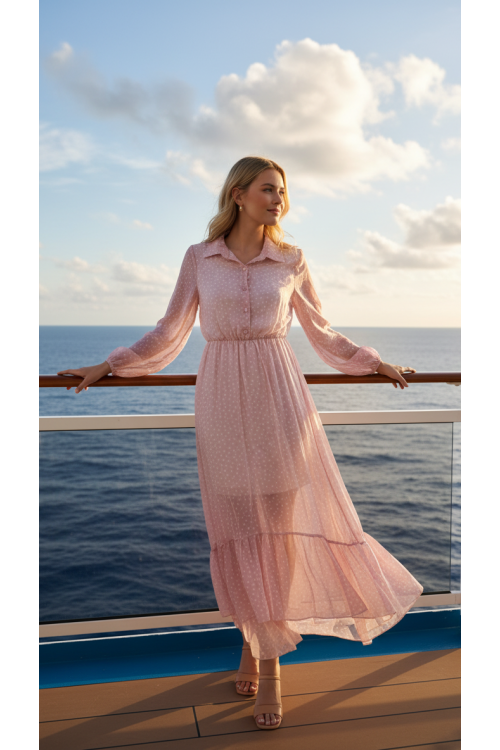 VESTIDO LUNARES ROSA