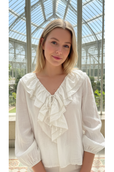 CAMISA VOLANTES BLANCA
