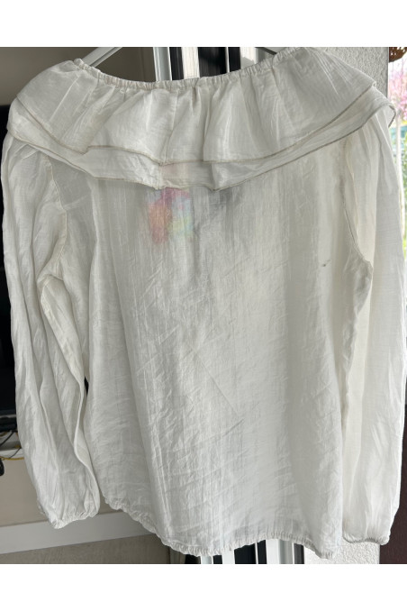 CAMISA VOLANTES BLANCA