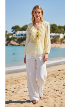 CAMISA VOLANTES AMARILLA