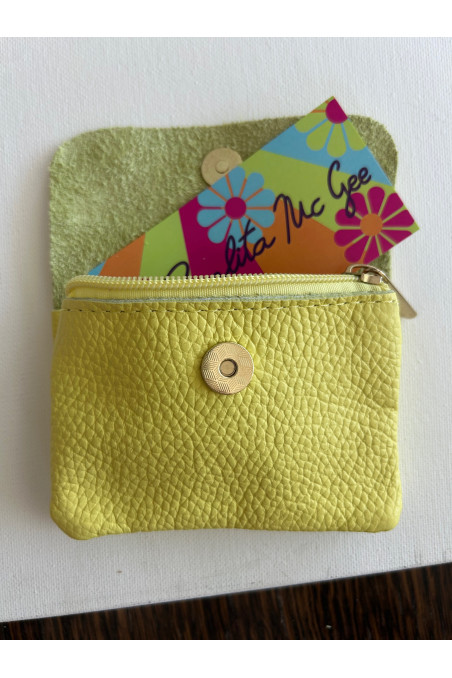 CARTERITA PIEL PISTACHO