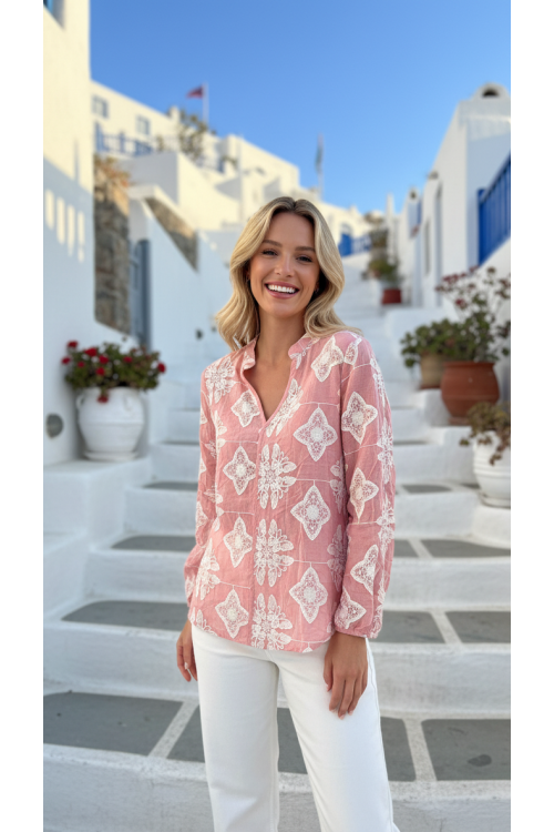 BLUSA BORDADOS ROSA
