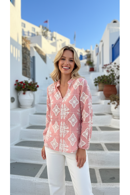 BLUSA BORDADOS ROSA