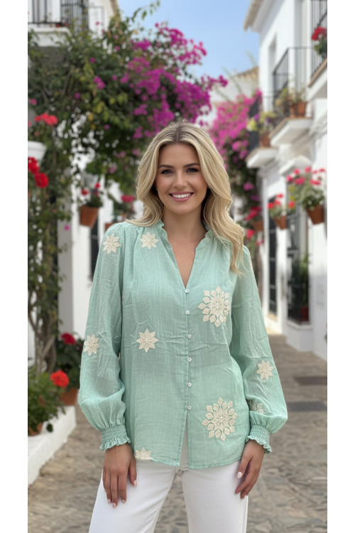 BLUSA BORDADOS VERDE