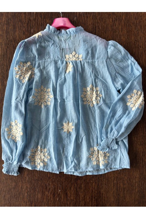 CAMISA BORDADA AZUL