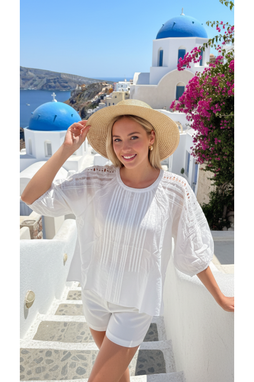 BLUSA BLANCA CALADOS