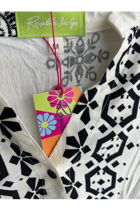 VESTIDO HUESO ESTAMPADO CINTURÓN