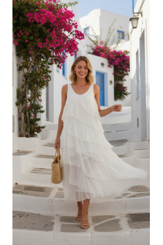 VESTIDO CAPAS BLANCO