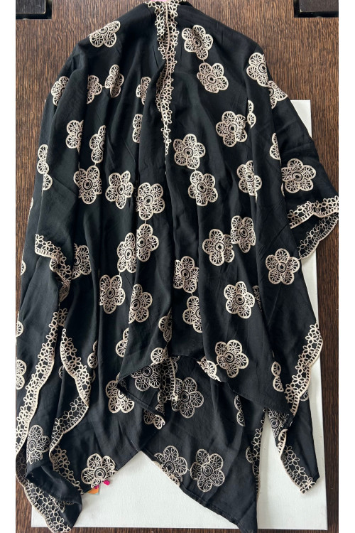 PONCHO BORDADO NEGRO