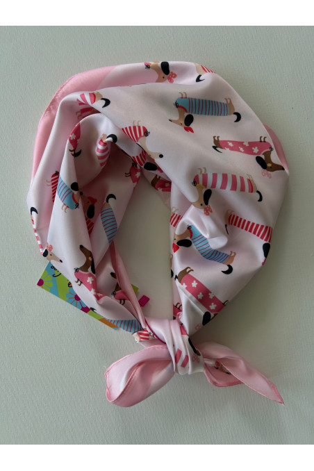 PAÑUELO PERRITOS ROSA