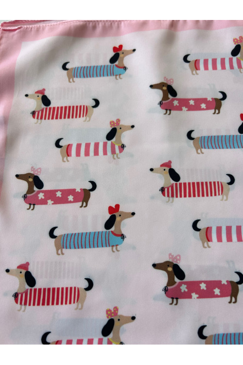 PAÑUELO PERRITOS ROSA