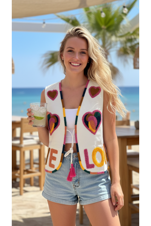 CHALECO LOVE BLANCO