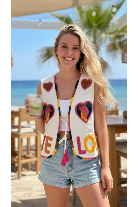 CHALECO LOVE BLANCO