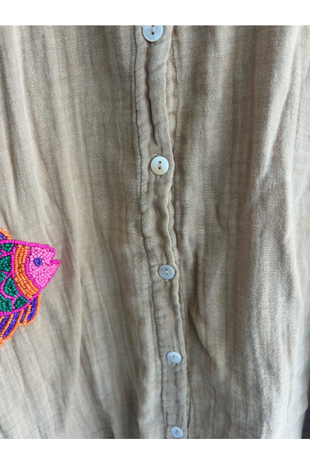 BLUSA BORDADOS BEIGE