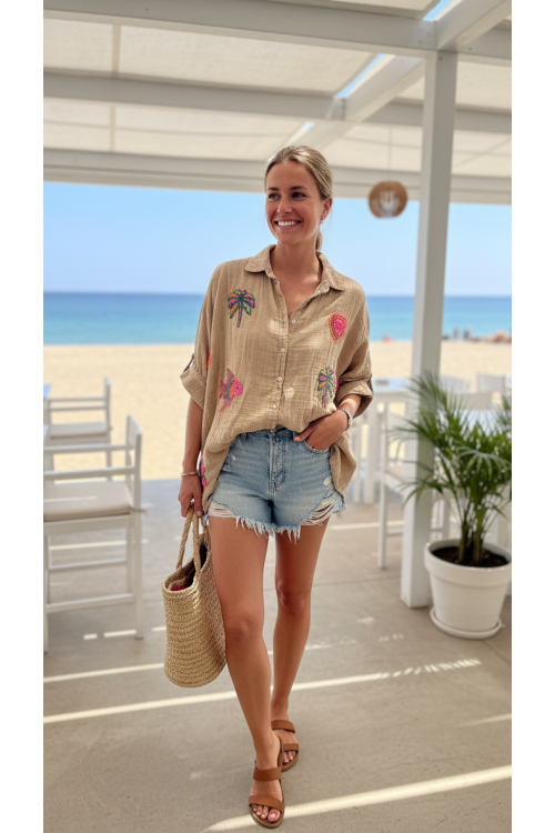 BLUSA BORDADOS BEIGE