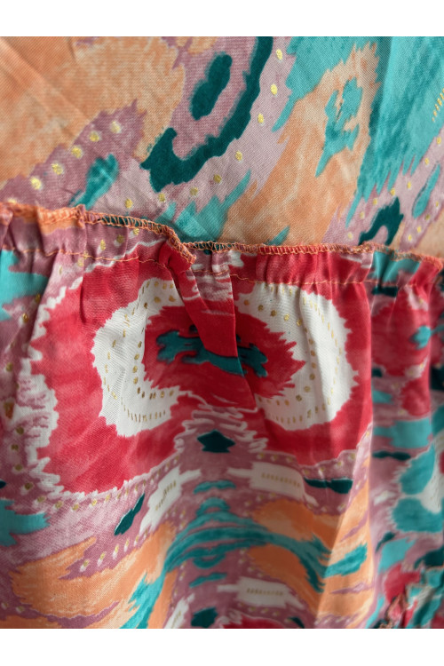 FALDA LARGA ESTAMPADA MULTICOLOR